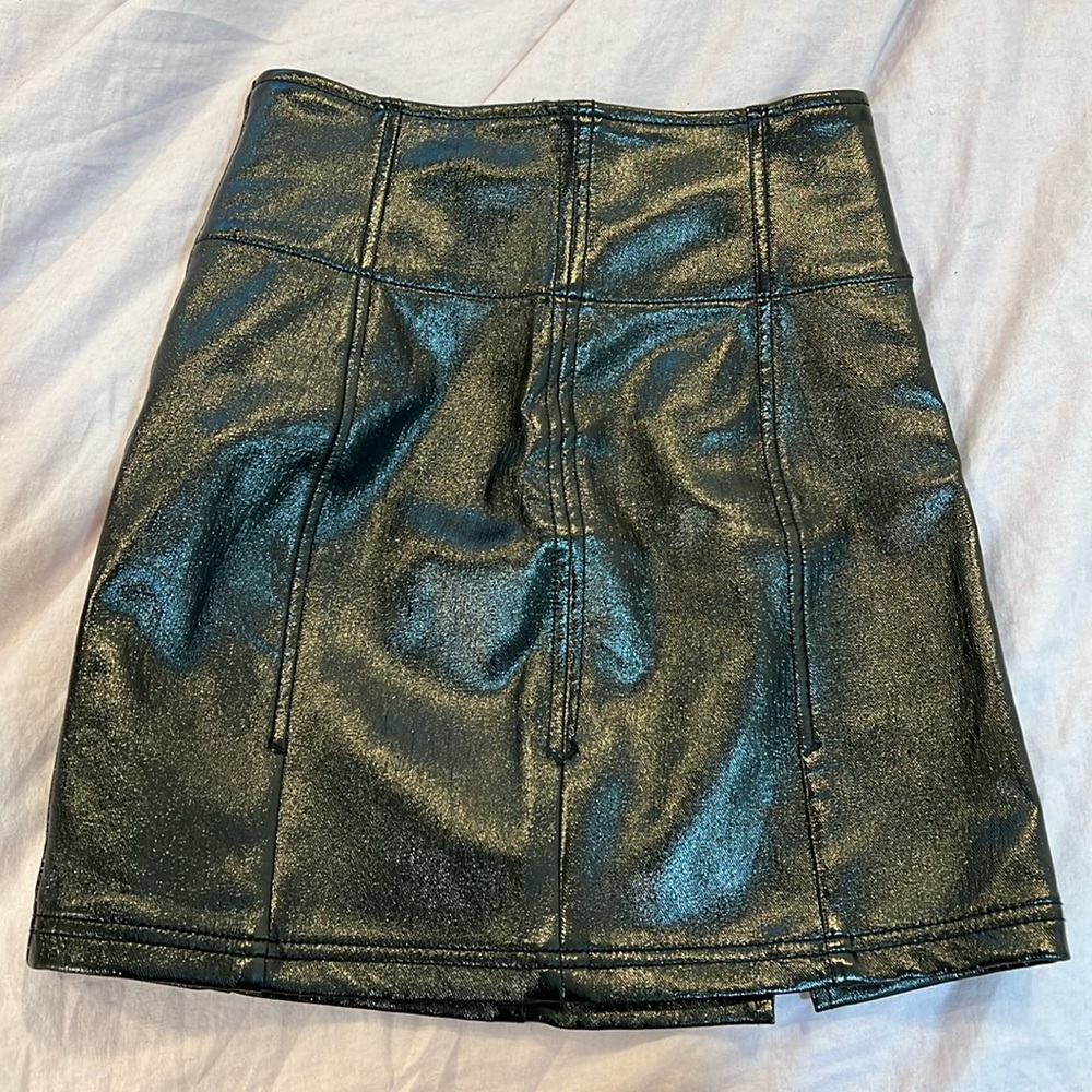 Faux leather black skirt